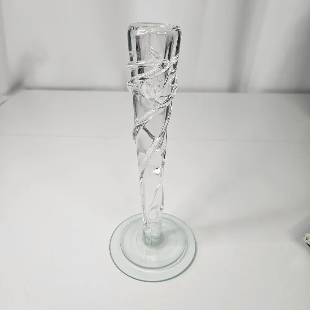 Vintage Crystal Twisted Cut Glass Vase UNIQUE One of a Kind 10